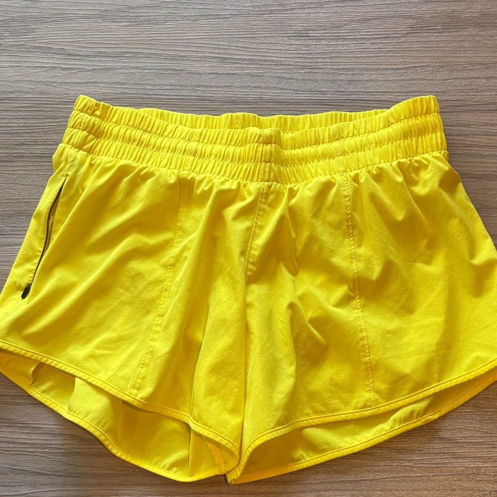 Women's Bright Yellow Athletic Shorts size md